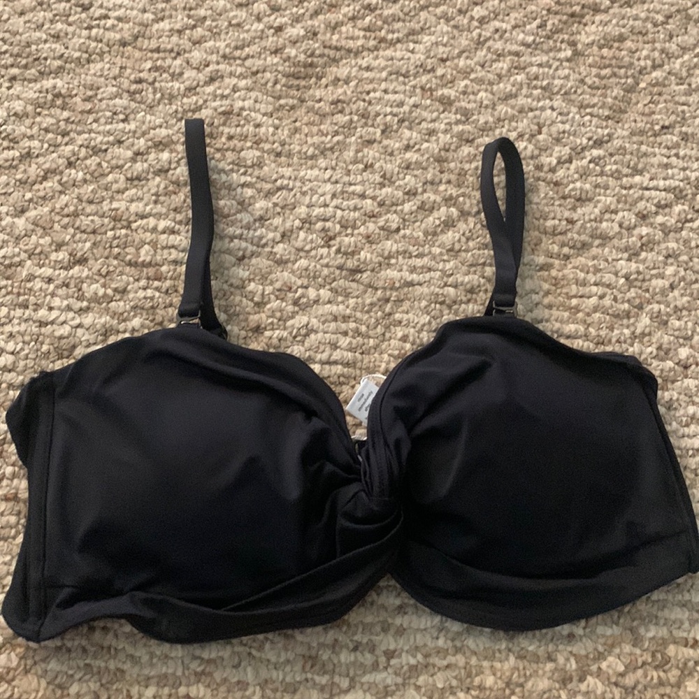 NWT Andie Swim The Capri Bikini Top Eco Nylon Black